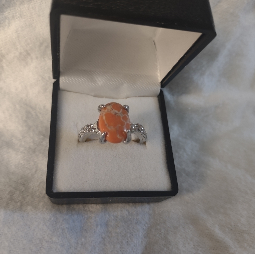 New women's Orange and White size 8.5 ring